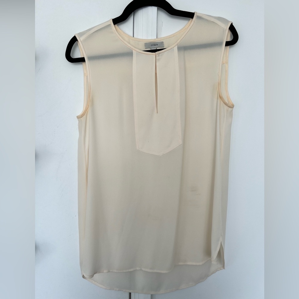 J. Crew silk sleeveless smock blouse.